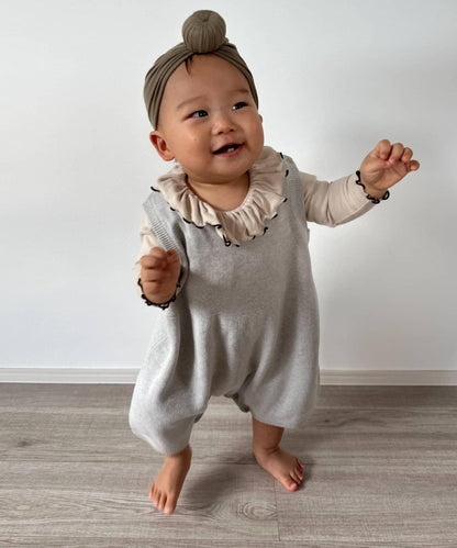 【100%純棉可水洗】【BABY】衛衣風針織連體衣
