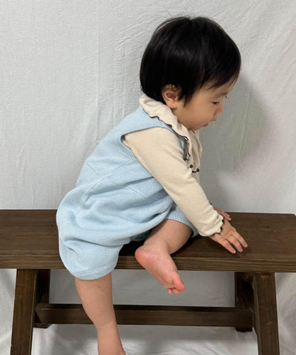 【100%純棉可水洗】【BABY】衛衣風針織連體衣
