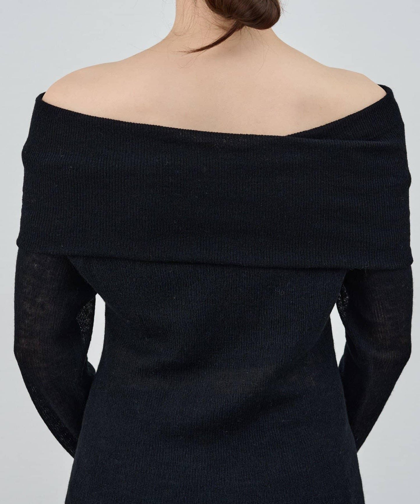 【SHENERY】透視一字肩針織衫