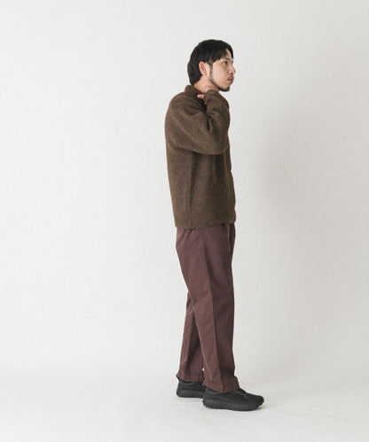 毛絨針織翻領套頭衫