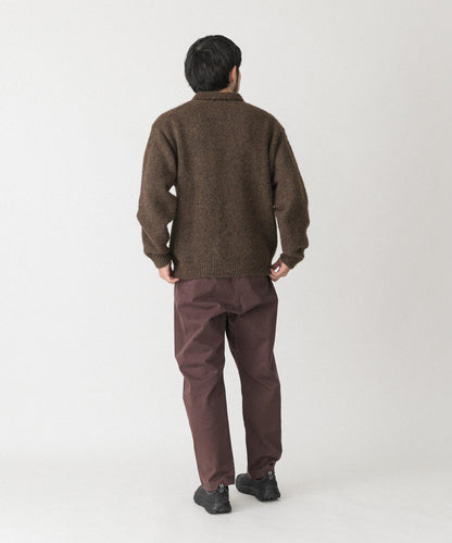 毛絨針織翻領套頭衫