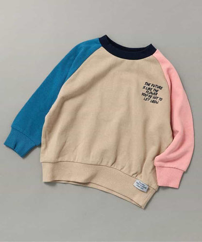 拼色插肩袖單點裝飾衛衣