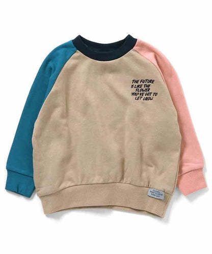 拼色插肩袖單點裝飾衛衣