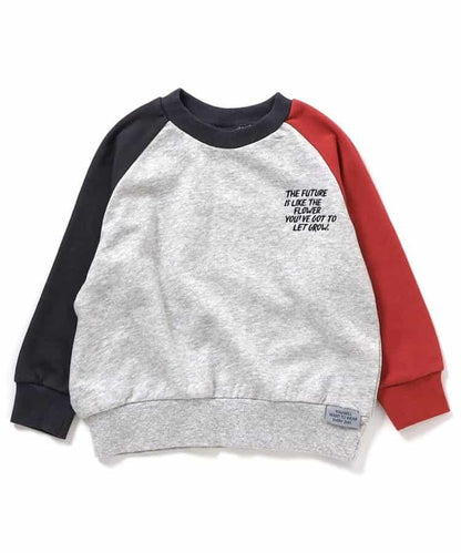 拼色插肩袖單點裝飾衛衣