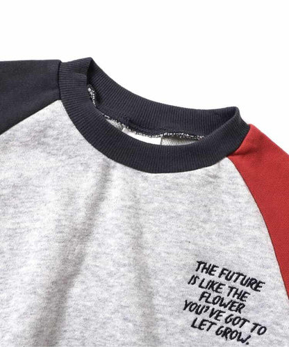 拼色插肩袖單點裝飾衛衣