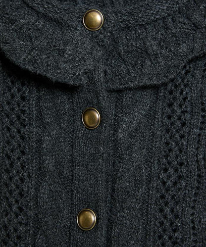 帶領鉤針編織風格針織開衫