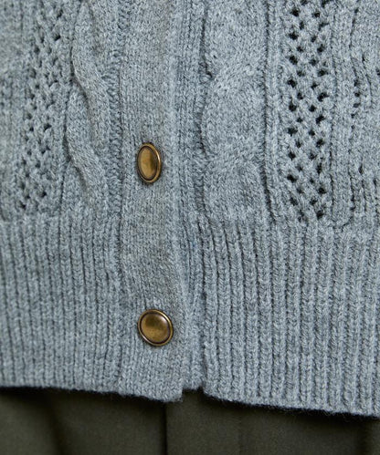 帶領鉤針編織風格針織開衫