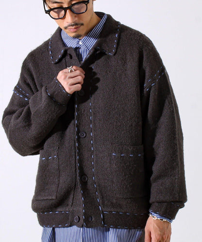 【男女同款】手工縫線針織夾克