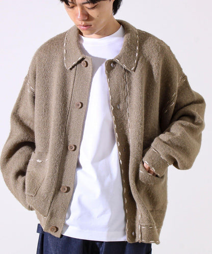 【男女同款】手工縫線針織夾克