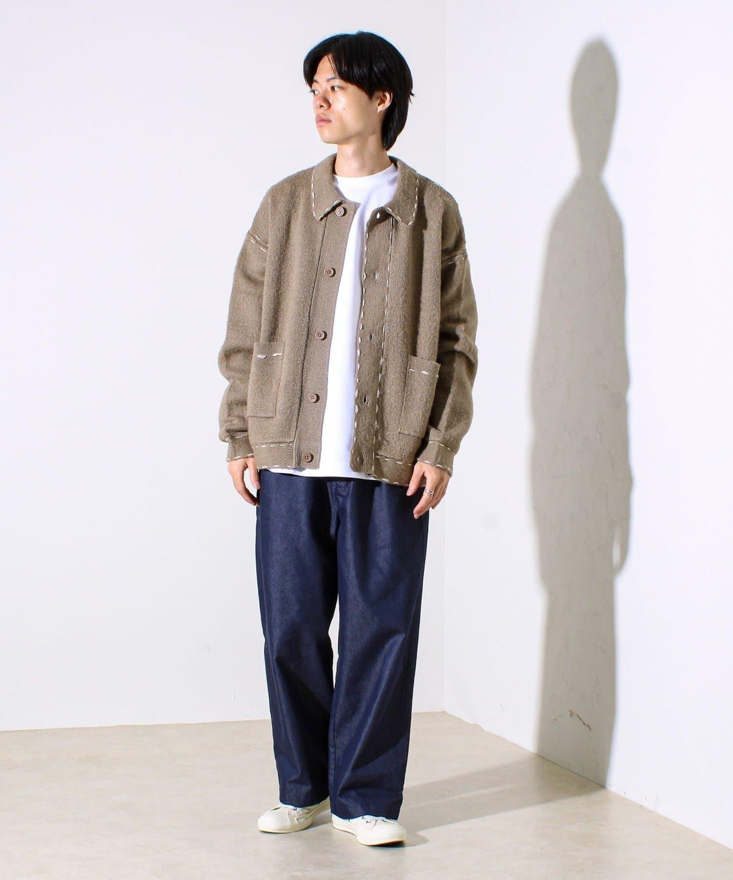 【男女同款】手工縫線針織夾克