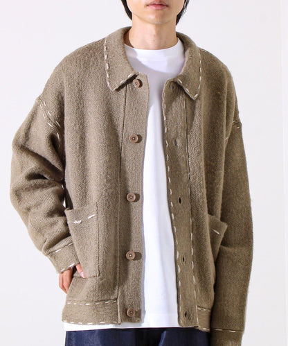 【男女同款】手工縫線針織夾克