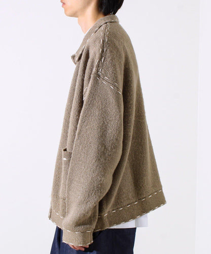 【男女同款】手工縫線針織夾克