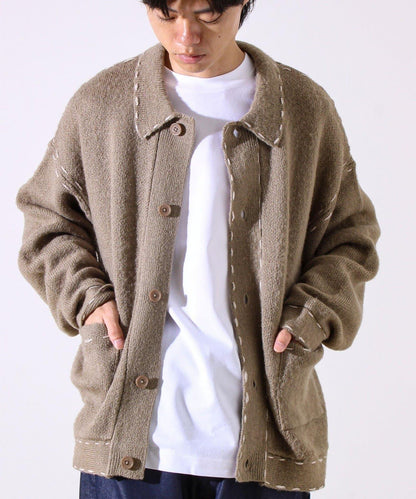 【男女同款】手工縫線針織夾克