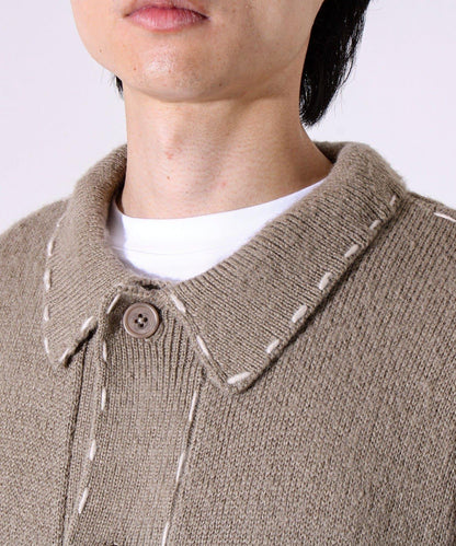 【男女同款】手工縫線針織夾克