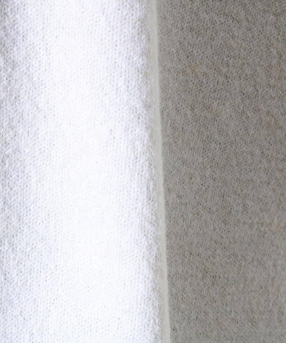 【配色羅紋點綴的優雅針織衫】GR刺繡 淺V領套頭針織衫