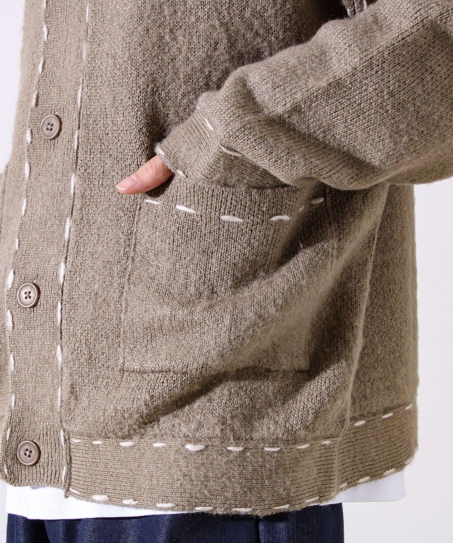 【男女同款】手工縫線針織夾克