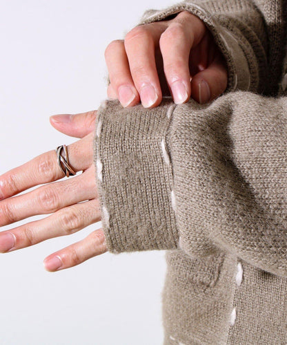 【男女同款】手工縫線針織夾克