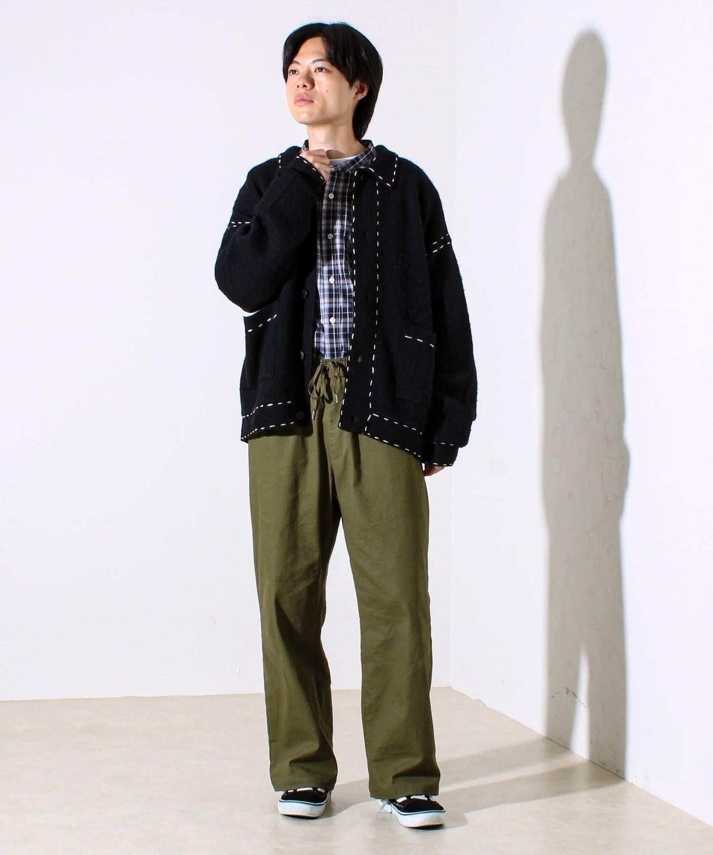 【男女同款】手工縫線針織夾克