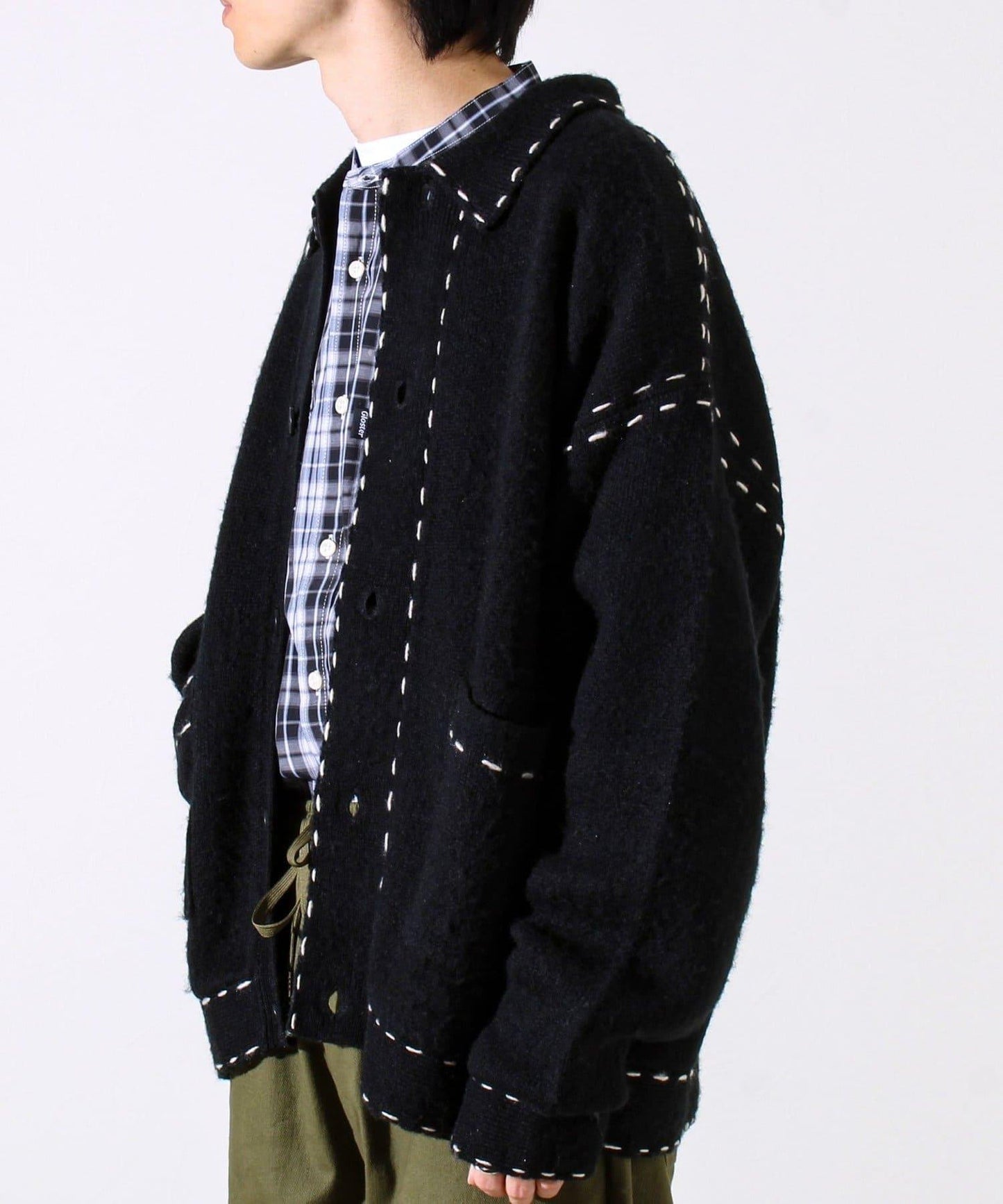 【男女同款】手工縫線針織夾克