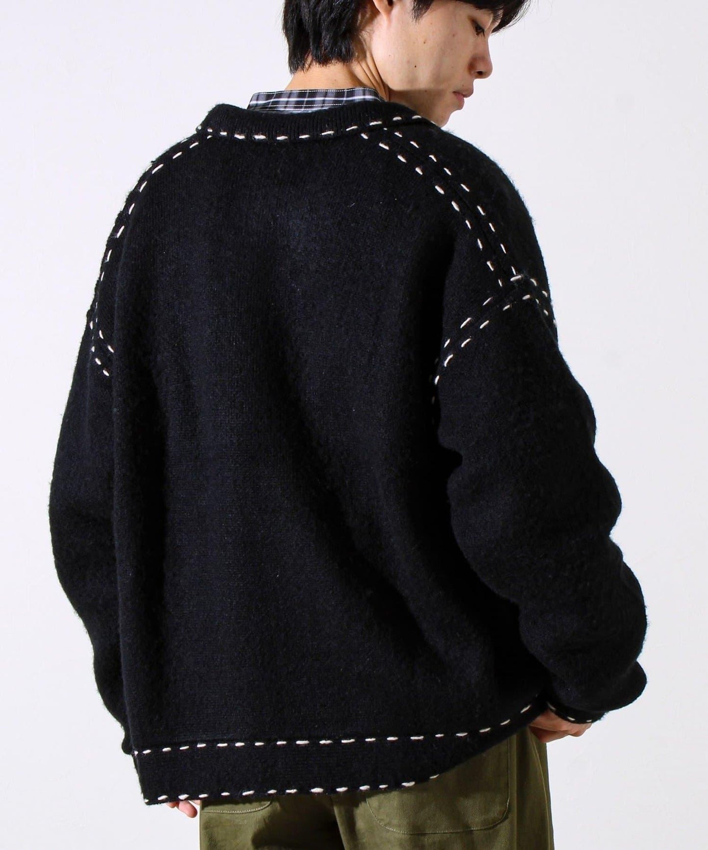 【男女同款】手工縫線針織夾克