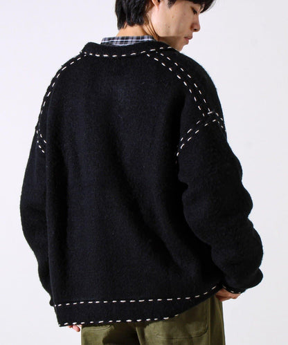 【男女同款】手工縫線針織夾克