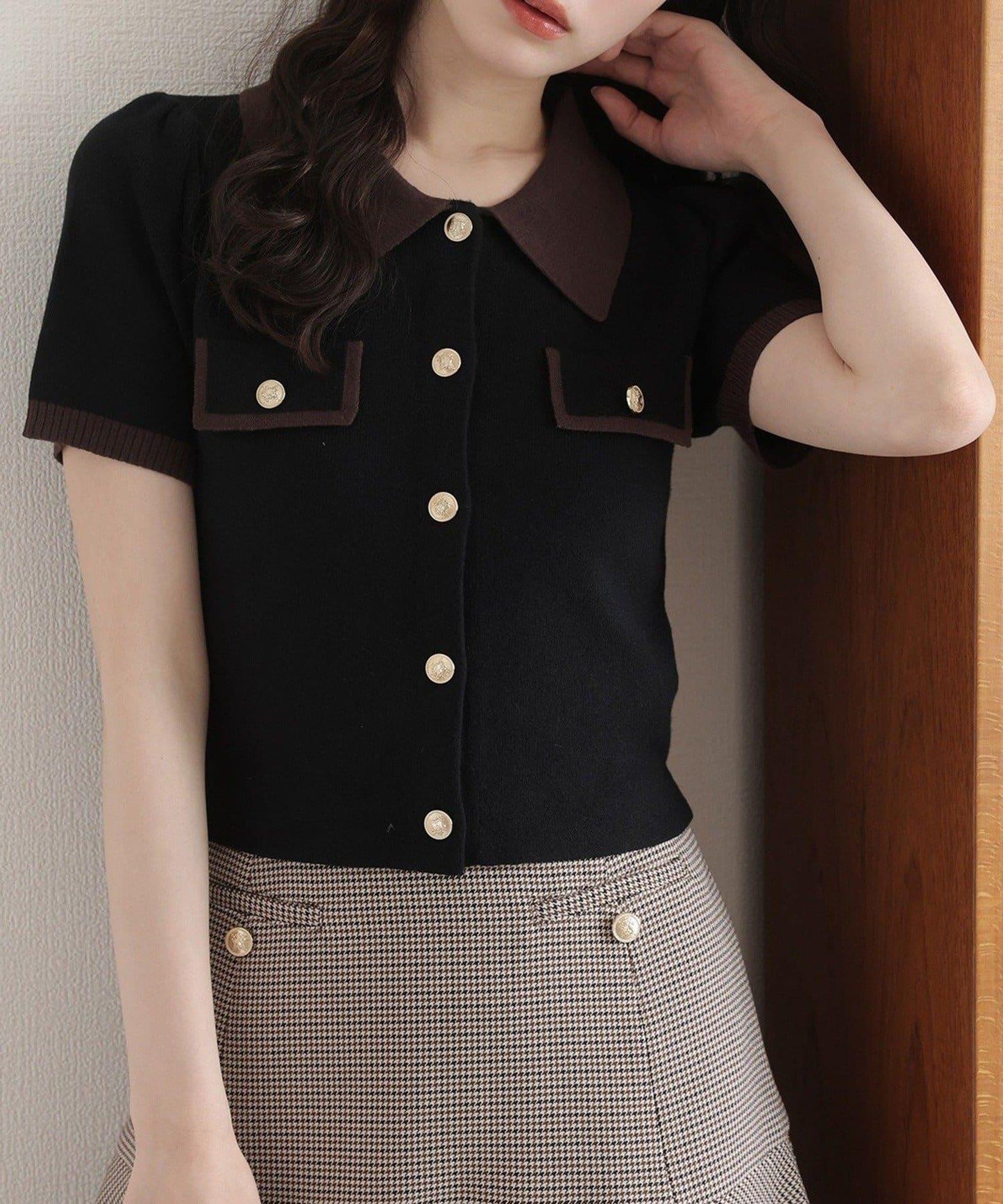 【one after another】拼色針織衫