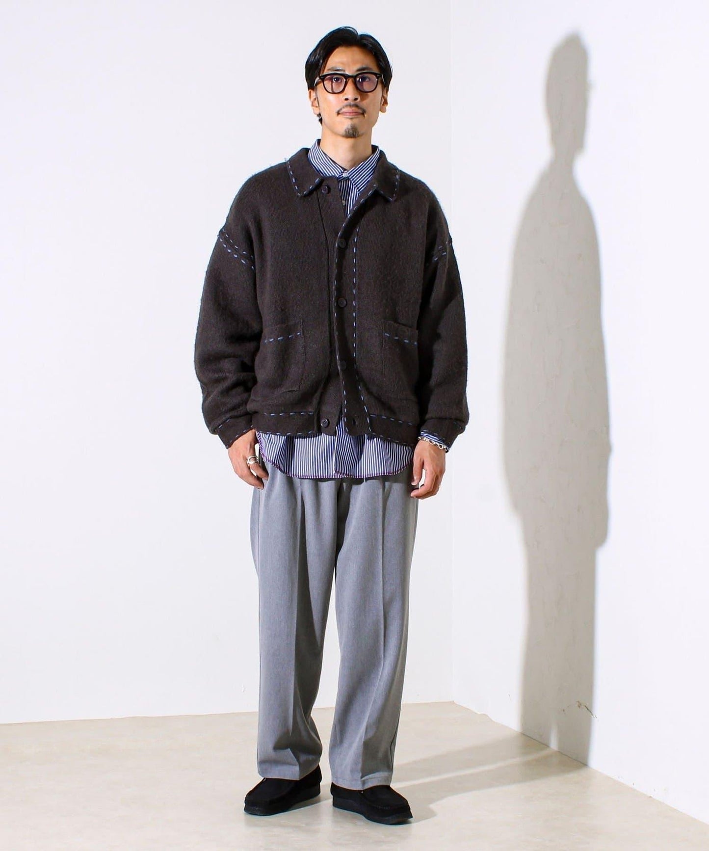 【男女同款】手工縫線針織夾克