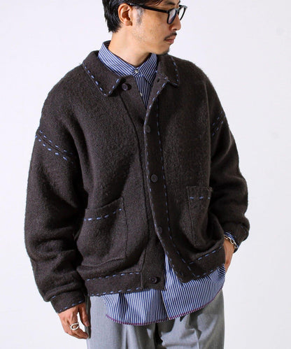 【男女同款】手工縫線針織夾克