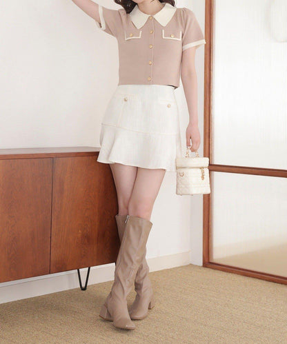 【one after another】拼色針織衫