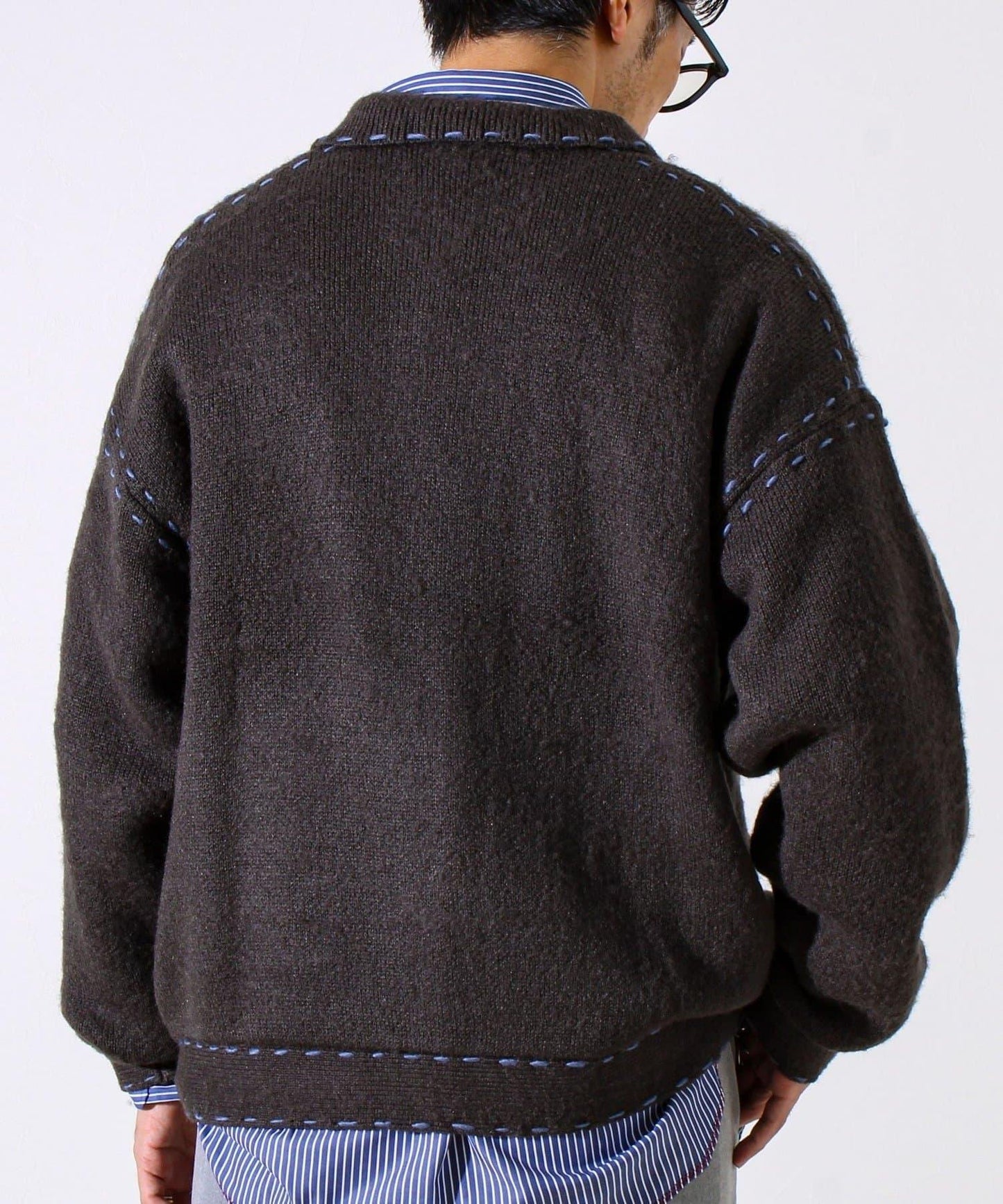 【男女同款】手工縫線針織夾克