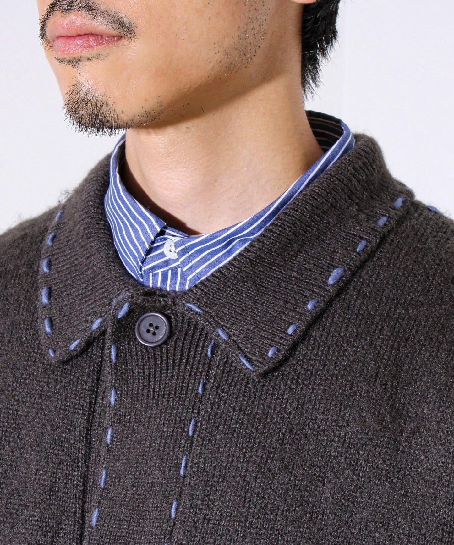 【男女同款】手工縫線針織夾克