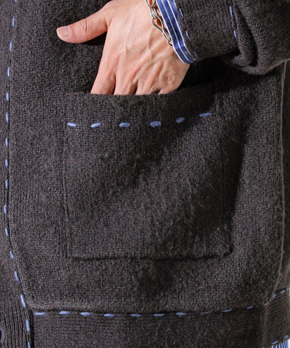 【男女同款】手工縫線針織夾克