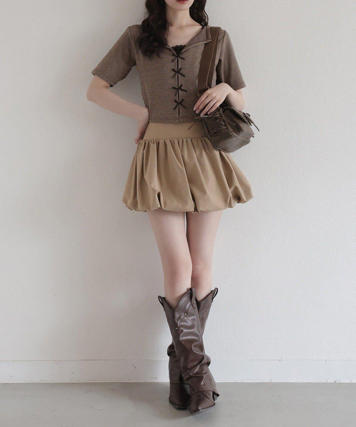 【one after another】泡泡袖迷你裙