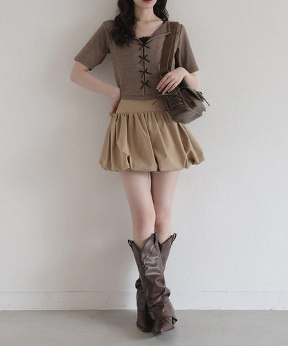 【one after another】泡泡袖迷你裙