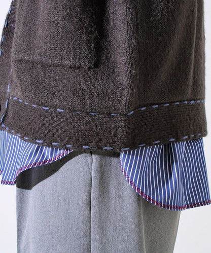 【男女同款】手工縫線針織夾克