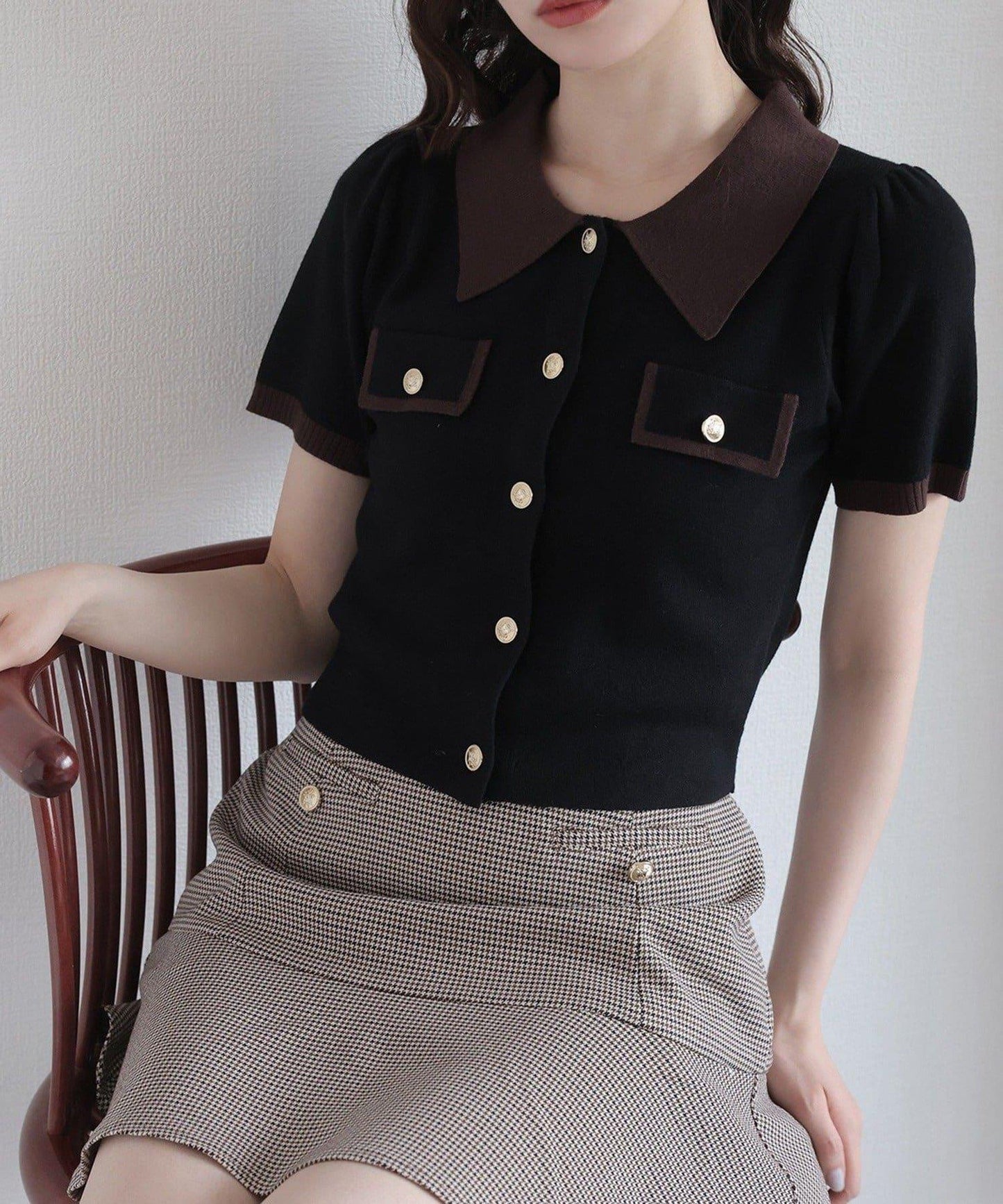 【one after another】拼色針織衫