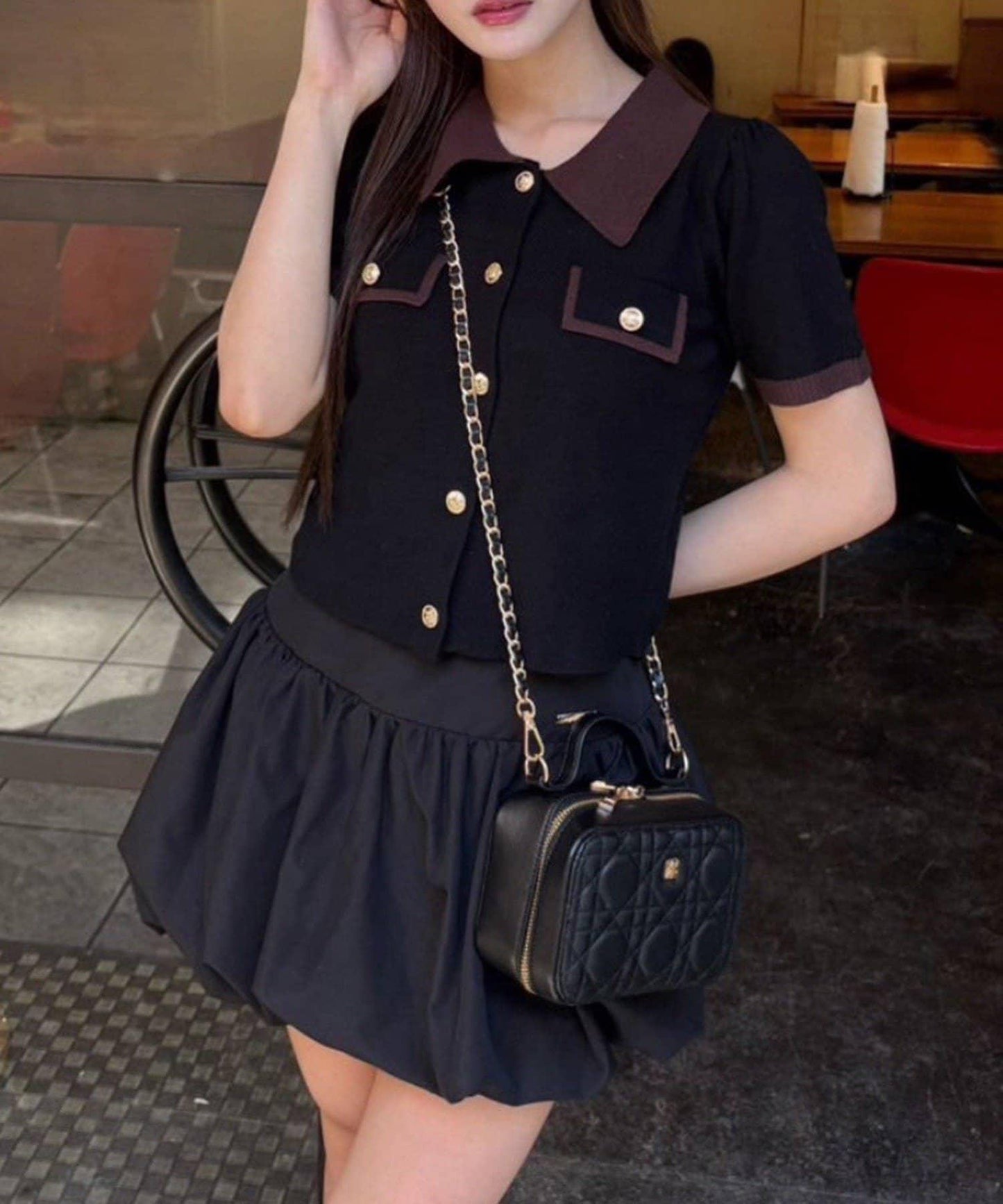 【one after another】拼色針織衫