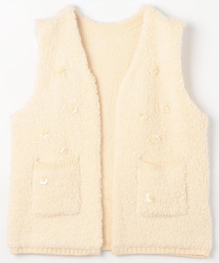 花卉寶石裝飾針織背心