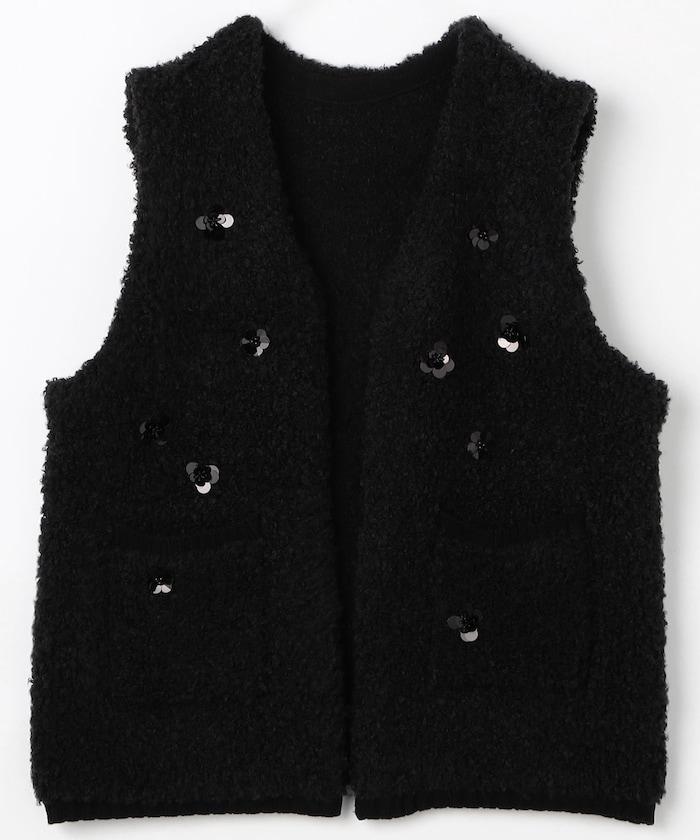 花卉寶石裝飾針織背心