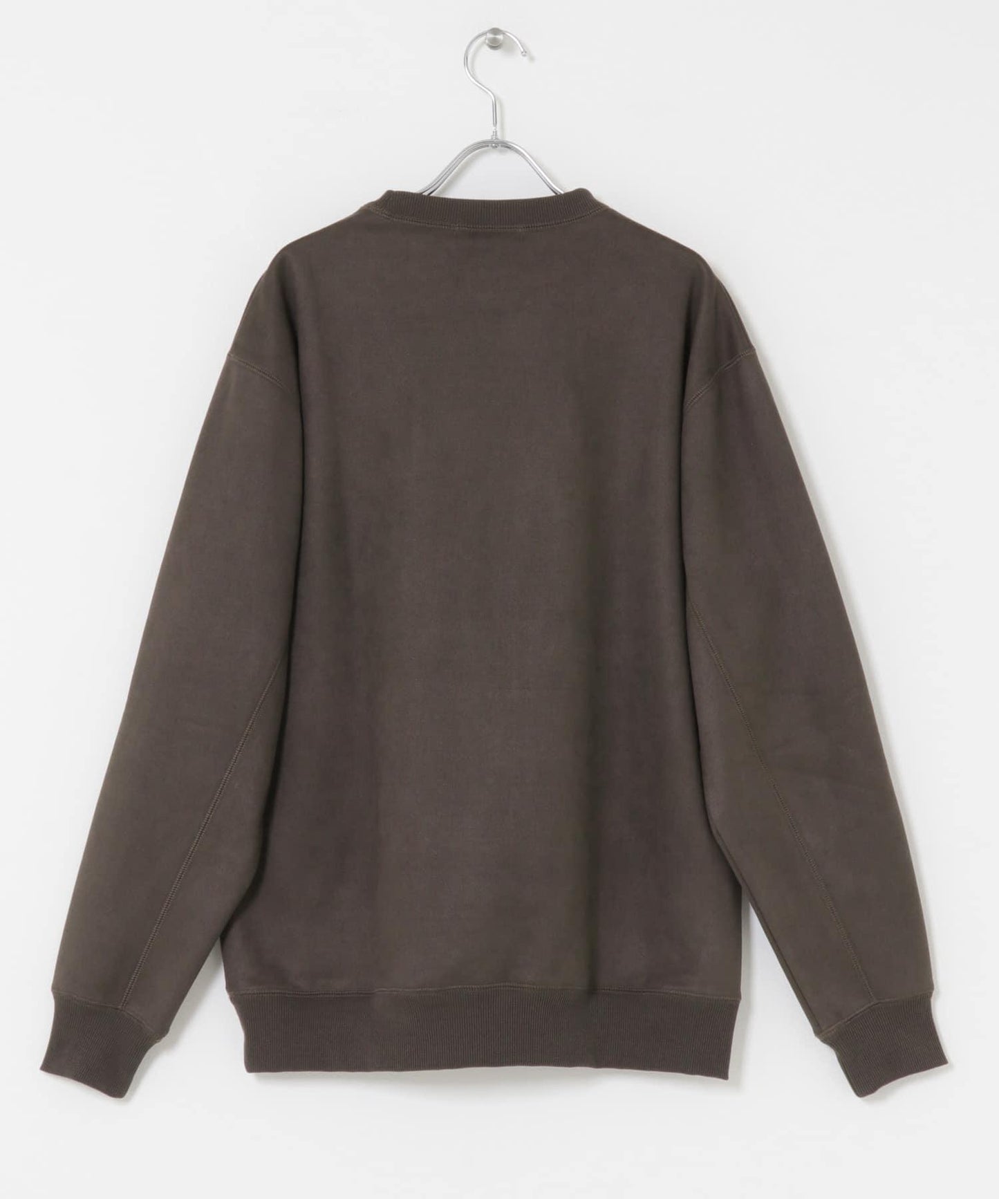 刺繡仿麂皮圓領衛衣