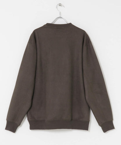 刺繡仿麂皮圓領衛衣