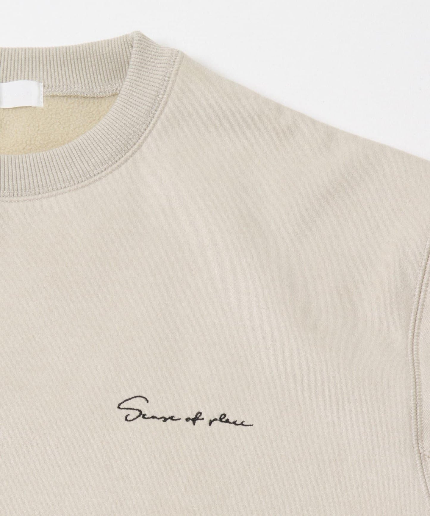 刺繡仿麂皮圓領衛衣