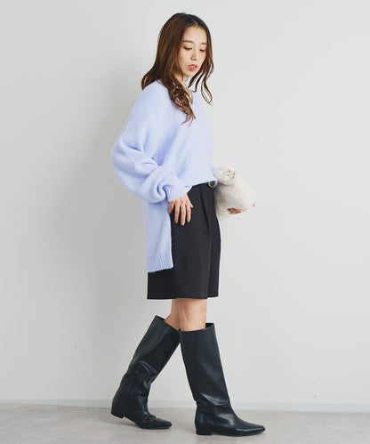 人氣單品・柔軟輕盈穿著感受 仿犛牛絨V領針織衫