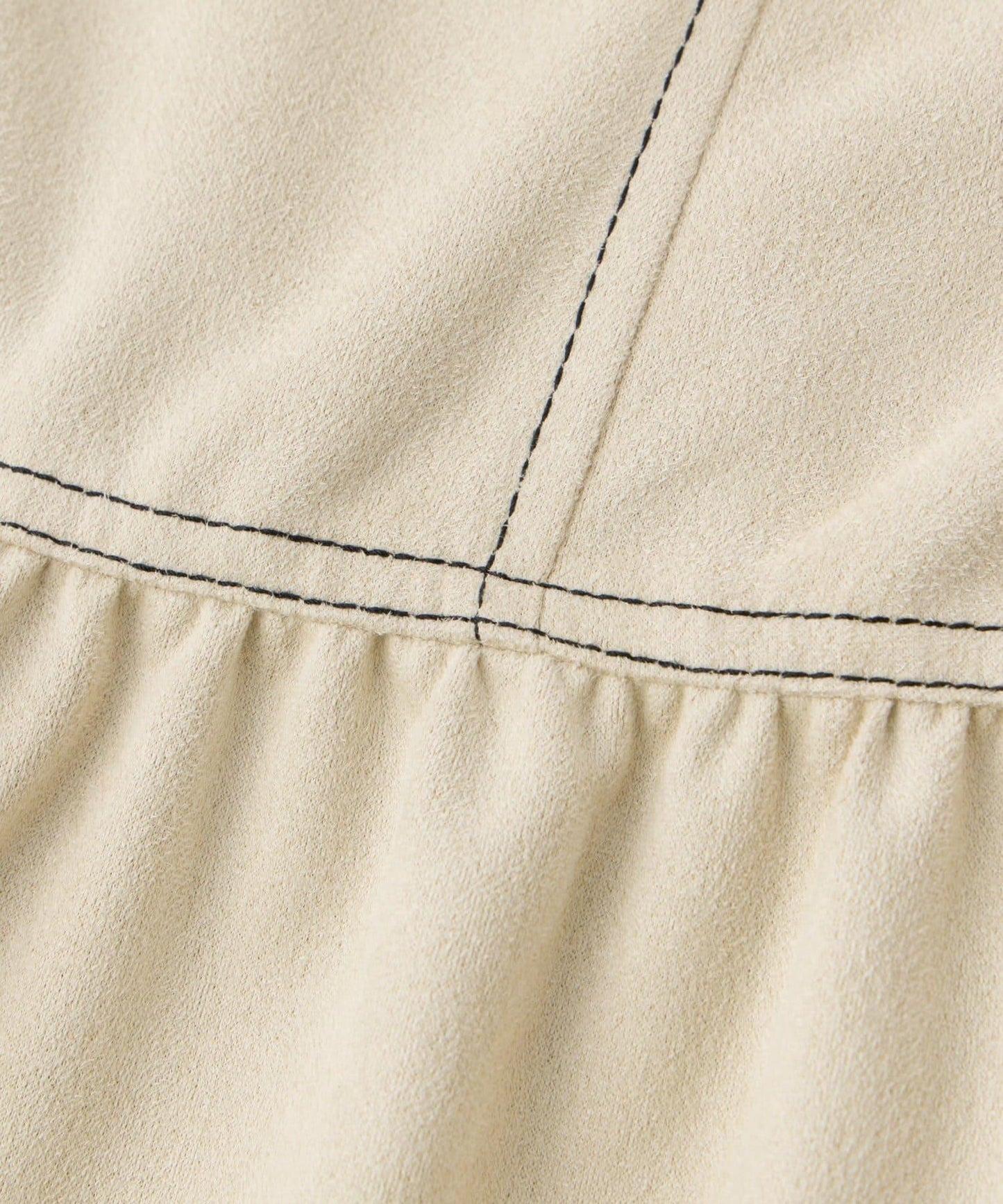 前後兩穿仿桃皮絨拼接連衣裙