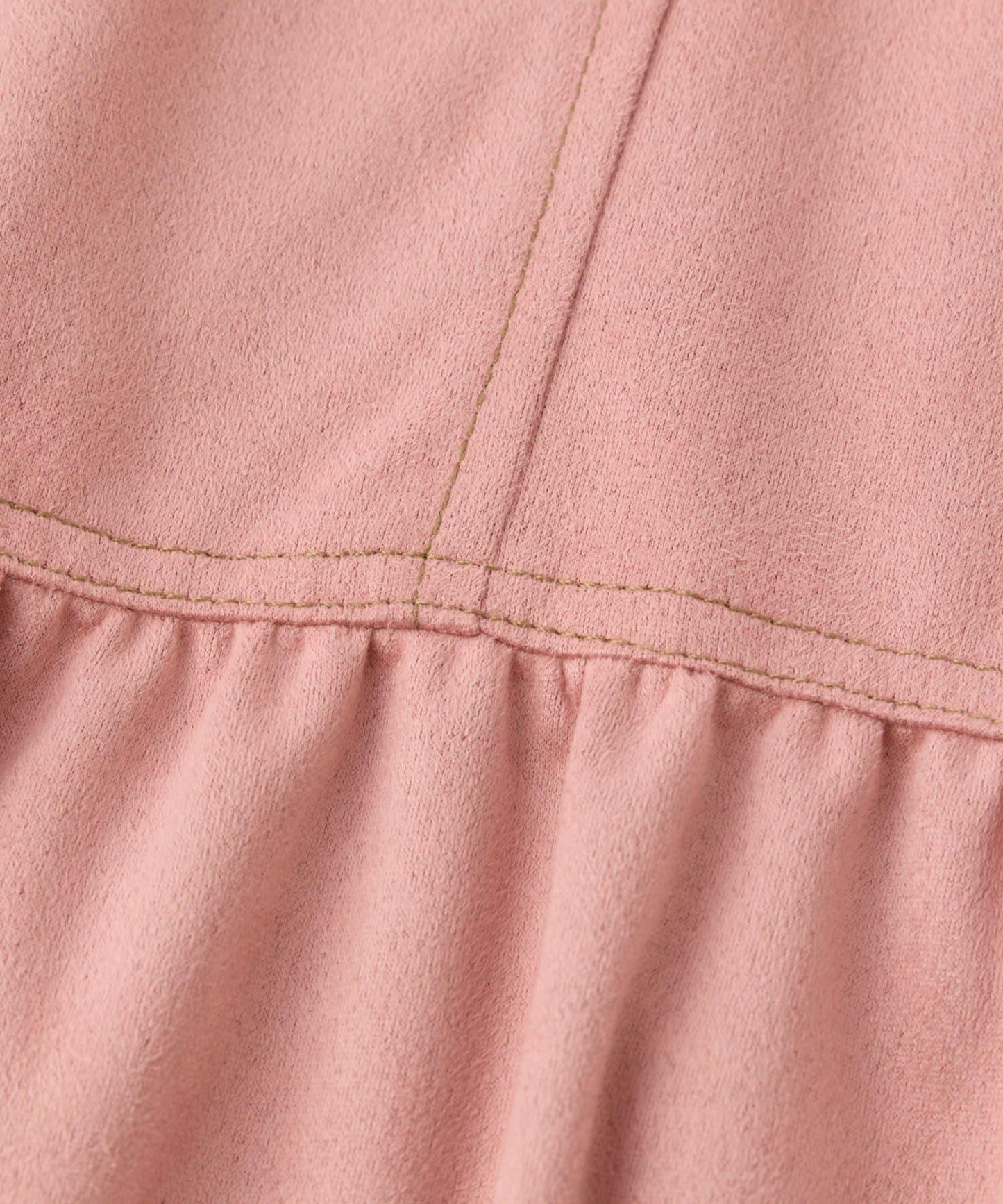 前後兩穿仿桃皮絨拼接連衣裙