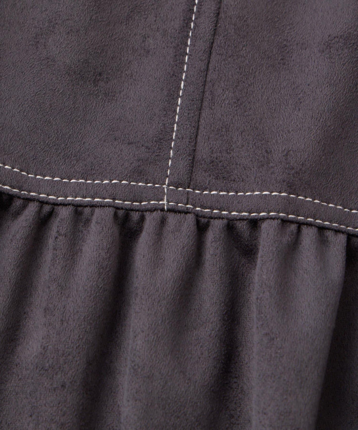 前後兩穿仿桃皮絨拼接連衣裙