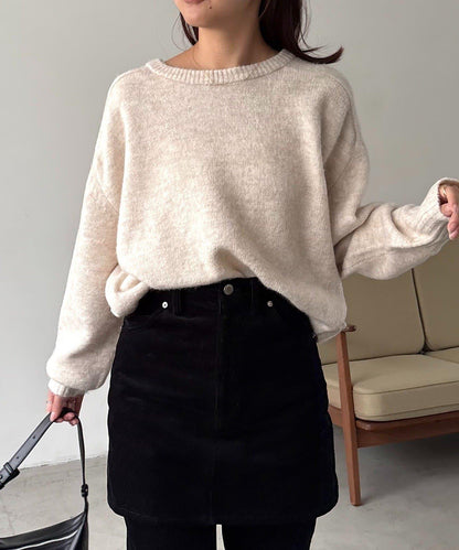 【前後兩穿】柔軟蓬鬆兩穿V領針織衫