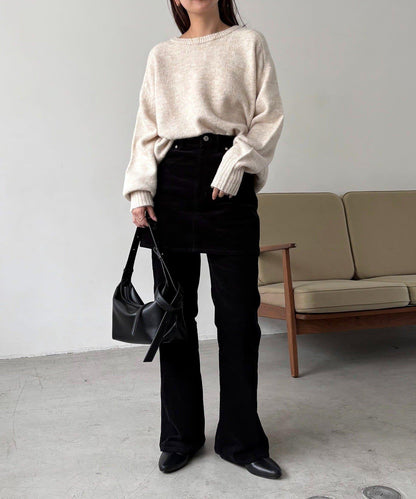 【前後兩穿】柔軟蓬鬆兩穿V領針織衫