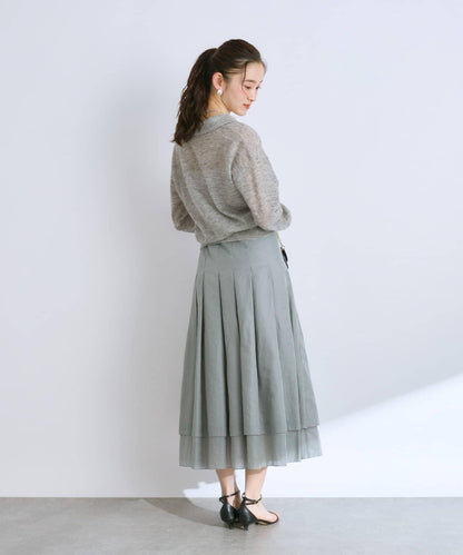 【La boutique BonBon】閃耀透視褶皺半身裙