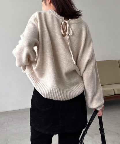 【前後兩穿】柔軟蓬鬆兩穿V領針織衫